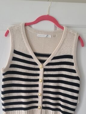 Black And Cream Vest